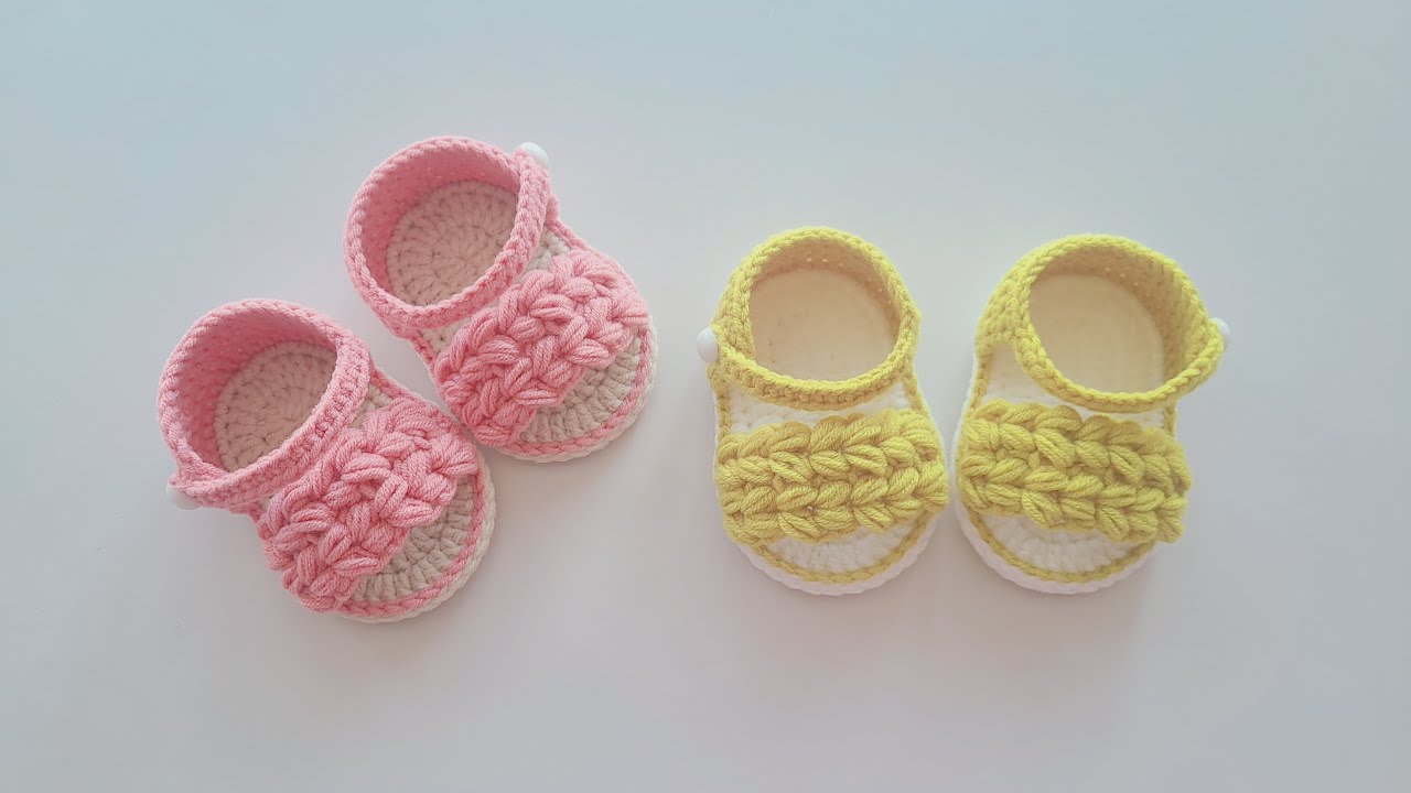 kolay Örgü Bebek Sandalet Modelleri